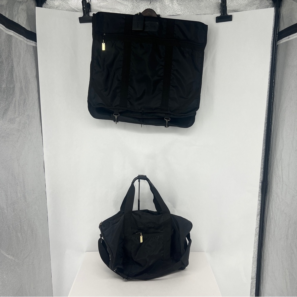 Pierre Cardin Black Travel Garment Bag duffle bag set